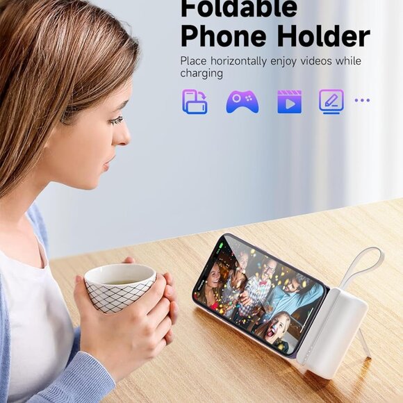 Tiitarn Small Portable Charger, 5000mAh Foldable Power Bank Built in Stand Mini - Picture 2 of 6